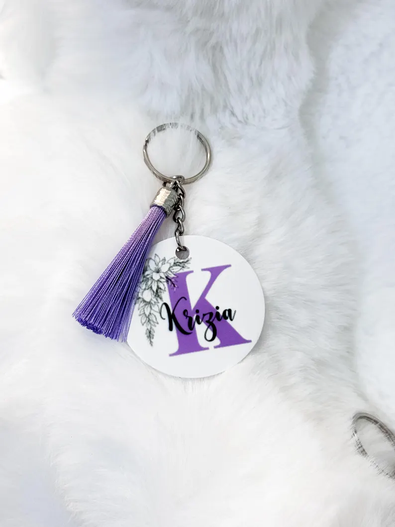Personalized initial keychain